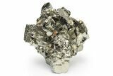 Striated, Cubic Pyrite Crystal Cluster - Peru #225989-2